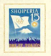 Albania 1964 Tokyo Olympic Games (3rd issue) imperf m/sheet (Flag & Mt Fuji) unmounted mint, as SG MS 821a, Mi BL 23