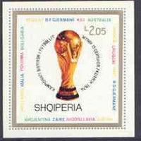 Albania 1974 Football World Cup (2nd issue) imperf m/sheet (Trophy) unmounted mint, SG MS 1671