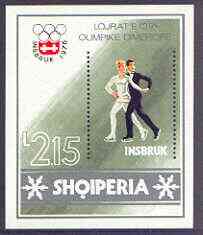 Albania 1986 Innsbruck Winter Olympic Games perf x imperf m/sheet (Figure Skating) unmounted mint, SG MS 1821