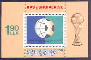 Albania 1986 Football World Cup perf m/sheet (Globe-Football) unmounted mint, SG MS 2318