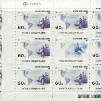 Albania 1992 Europa - 500th Anniversary of Discovery of America by Columbus perf set of 2 each in sheetlets of 8 plus label unmounted mint, SG 2535-36