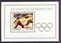 Germany - East 1980 Lake Placid Winter Olympics perf m/sheet (Skiing Girls) unmounted mint, SG MS E2192