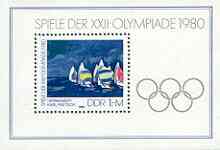 Germany - East 1980 Moscow Olympics perf m/sheet (Spinnakers) unmounted mint, SG MS E2250