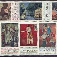 Poland 1970 Stamp Day - Contemporary Polish Paintings perf set of 8 unmounted mint, SG 2013-20
