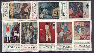 Poland 1970 Stamp Day - Contemporary Polish Paintings perf set of 8 unmounted mint, SG 2013-20