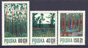 Poland 1971 Forestry Management perf set of 3 unmounted mint, SG 2047-49