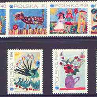 Poland 1971 25th Anniversary of UNESCO (Children's Paintings) perf set of 8 unmounted mint, SG 2060-67