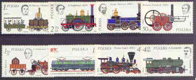 Poland 1976 History of Railways perf set of 8 unmounted mint, SG 2412-21