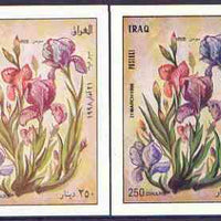 Iraq 1998 Flowers imperf m/sheet (Iris) with dry print of blue (plus normal) unmounted mint, Mi BL 79
