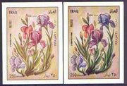 Iraq 1998 Flowers imperf m/sheet (Iris) with dry print of blue (plus normal) unmounted mint, Mi BL 79