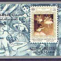 Aden - Upper Yafa 1967 Ballet Paintings by Degas imperf m/sheet,cto used, Mi BL11