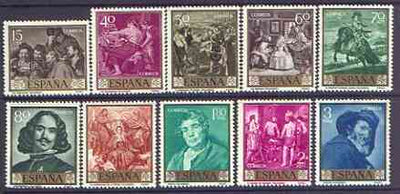 Spain 1959 Stamp Day & Velázquez Commemoration set of 10 unmounted mint, SG 1301-10