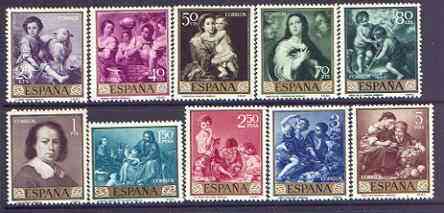 Spain 1960 Stamp Day & Murillo Commemoration set of 10 unmounted mint, SG 1333-42