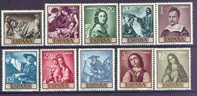 Spain 1962 Stamp Day & Zurbaran Commemoration set of 10 unmounted mint, SG 1479-88