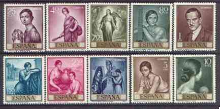 Spain 1965 Stamp Day & Torres Commemoration set of 10 unmounted mint, SG 1718-27