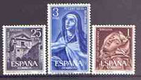 Spain 1962 Teresian Reformation perf set of 3 unmounted mint, SG 1489-91