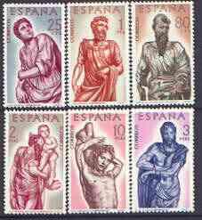 Spain 1962 400th Death Anniversary of Alonso Berruguete (sculptor) perf set of 6 unmounted mint, SG 1499-1504
