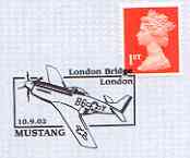 Postmark - Great Britain 2002 souvenir cover for the Mustang with London Bridge cancel illustrated with B6-Y Mustang