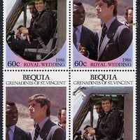 St Vincent - Bequia 1986 Royal Wedding 60c in unmounted mint block of 4 (2 se-tenant pairs)