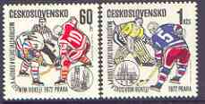 Czechoslovakia 1972 World Ice Hockey Championships perf set of 2 unmounted mint, SG 2035-36