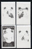Tanzania 1986 Royal Wedding (Andrew & Fergie) the unissued perf set of 4 values (10s, 20s, 60s & 80s) in proof singles printed in black colour only unmounted mint