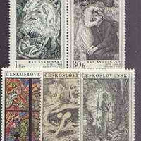 Czechoslovakia 1973 Birth Centenary of Max Svabinsky (artist) perf set of 5 unmounted mint, SG 2122-26