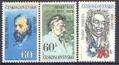 Czechoslovakia 1974 Celebrities' Birth Anniversaries perf set of 3 unmounted mint, SG 2142-44