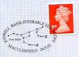 Postmark - Great Britain 2002 souvenir cover for Jodrell Bank Steerable Telescope with illustrated cancel showing Ursa Major