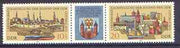 Germany - East 1978 National Youth Stamp Exhibition se-tenant pair plus label unmounted mint, SG E2058a