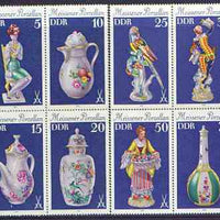Germany - East 1979 Meissen Porcelain set of 8 in two se-tenant blocks of 4 unmounted mint, SG E2173-80