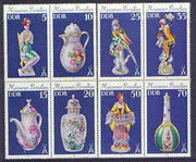Germany - East 1979 Meissen Porcelain set of 8 in two se-tenant blocks of 4 unmounted mint, SG E2173-80