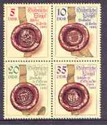 Germany - East 1984 Historical Seals set of 4 in se-tenant block unmounted mint, SG E2595a