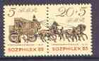 Germany - East 1985 Sozphilex 1985 Stamp Exhibition perf set of 2 (se-tenant pair) unmounted mint, SG E2675a