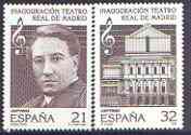 Spain 1997 Re-opening of Royal Theatre perf set of 2 unmounted mint, SG 3453-54