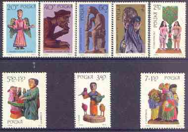Poland 1969 Polish Folk Sculpture perf set of 8 unmounted mint, SG 1951-58