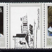 Falkland Islands Dependencies 1982 Princess Di's 21st Birthday 17p the scarce perf 13.5 in unmounted mint gutter pair (SG 109a)