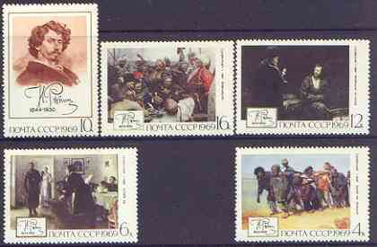Russia 1968 Birth Anniversary of Ilya Repin (painter) perf set of 5 unmounted mint, SG 3713-17