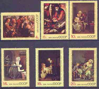 Russia 1974 Foreign Paintings in Soviet Galleries perf set of 6 unmounted mint, SG 4343-48