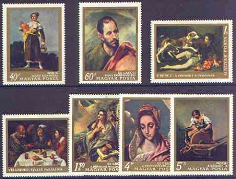 Hungary 1968 Paintings in National Gallery #4 perf set of 7, SG 2357-63