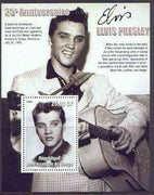 Congo 2002 25th Death Anniversary of Elvis Presley perf souvenir sheet #1 (1955 B&W portrait of Elvis in Tampa) unmounted mint