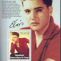 Congo 2002 25th Death Anniversary of Elvis Presley perf souvenir sheet #8 (1959 colour pic of Elvis in red shirt) unmounted mint