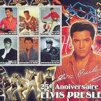 Benin 2002 Elvis Presley 25th Death Anniversary special large perf sheet containing 6 values unmounted mint