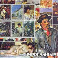 Benin 2002 The Impressionists #3 special large perf sheet containing 6 values unmounted mint