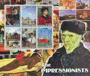 Benin 2002 The Impressionists #4 special large perf sheet containing 6 values unmounted mint