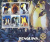 Benin 2002 Penguins special large perf sheet containing 6 values each with Rotary Logo unmounted mint