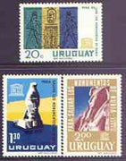 Uruguay 1964 Nubian Monuments Preservation perf set of 3 unmounted mint, SG 1244-46