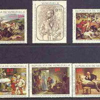 Venezuela 1966 Birth Centenary of Arturo Michelena (painter) perf set of 6 unmounted mint, SG 1948-53