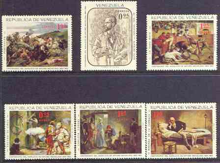 Venezuela 1966 Birth Centenary of Arturo Michelena (painter) perf set of 6 unmounted mint, SG 1948-53