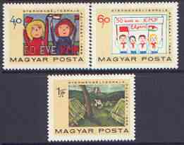 Hungary 1968 Children's Stamp Designs for 50th Anniversary perf set of 3 unmounted mint, SG 2405-07