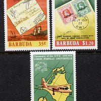 Barbuda 1974 Universal Postal Union perf set of 3 unmounted mint SG 177-9